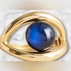 J.CREW WEARABLE ART BLUE STONE CUFF BRACELET NWT